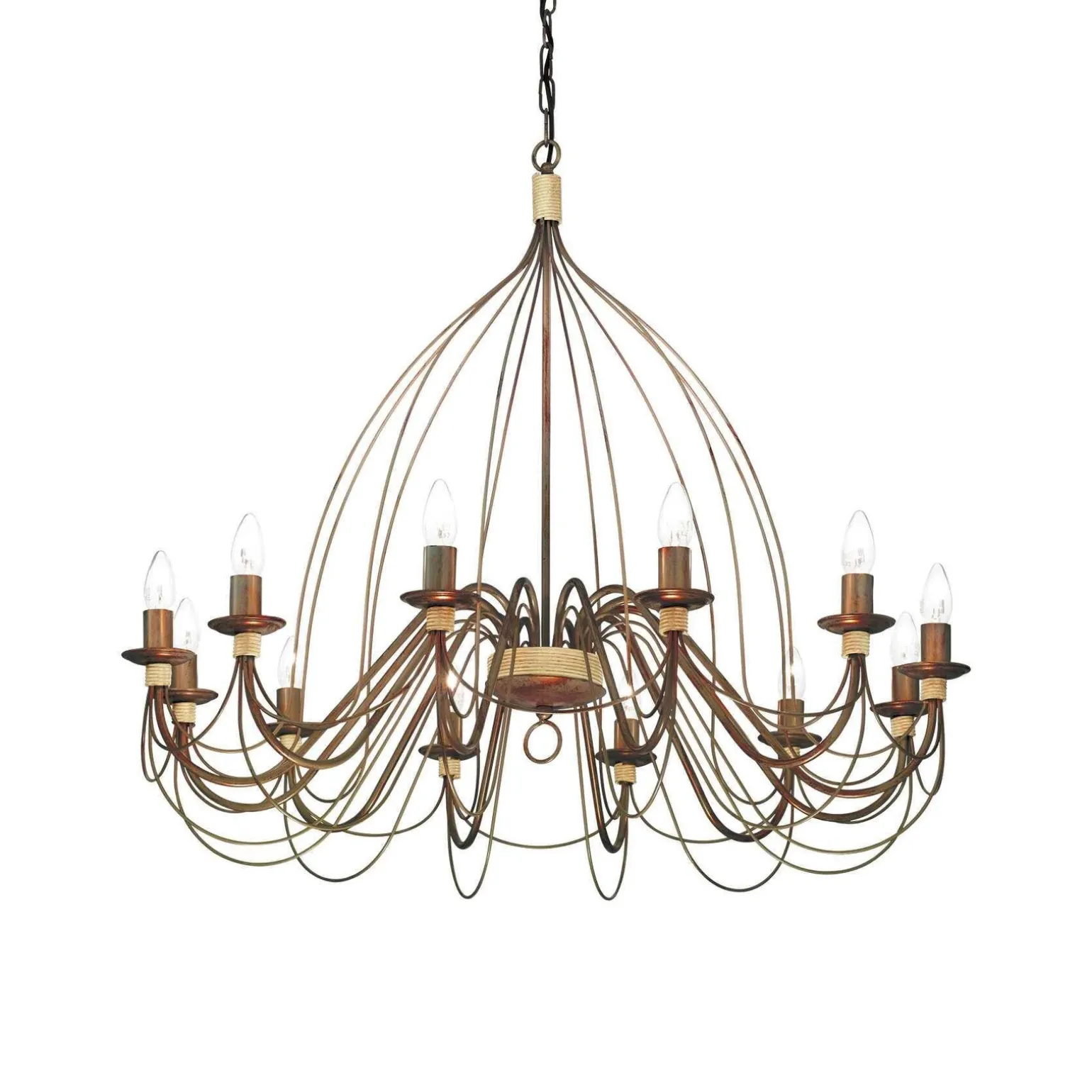 Lampa wisząca CORTE SP12 kol. rdzawy (097671) Ideal Lux - żyrandol