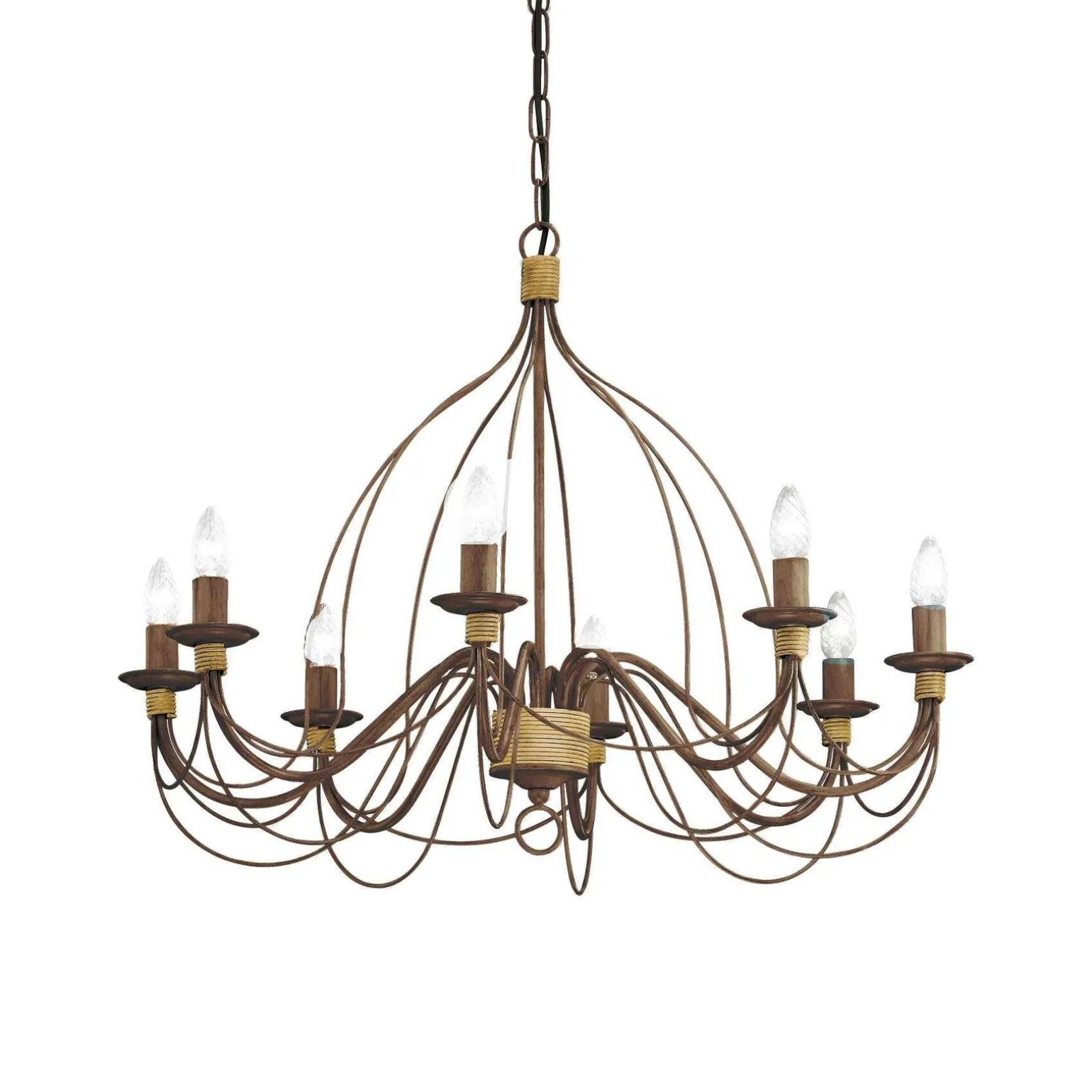 Lampa wisząca CORTE SP8 kol. rdzawy (057194) Ideal Lux - żyrandol