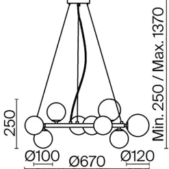 Lampa wisząca Dallas złota (MOD545PL-11G) - Maytoni