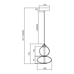 Lampa wisząca DAPHNE AMBER 12W (ML0345) - Milagro