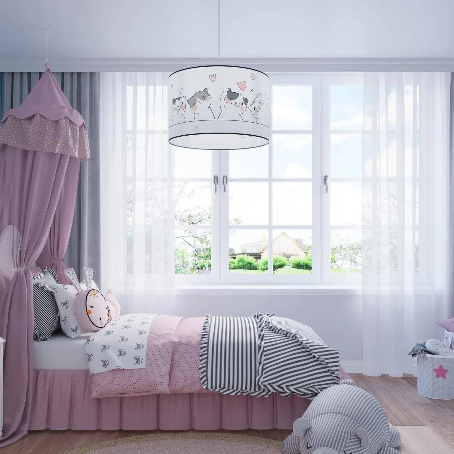 Lampa wisząca do pokoju dziecka bajkowy wzór CAT 30 (SL.1418) - Sollux Lighting