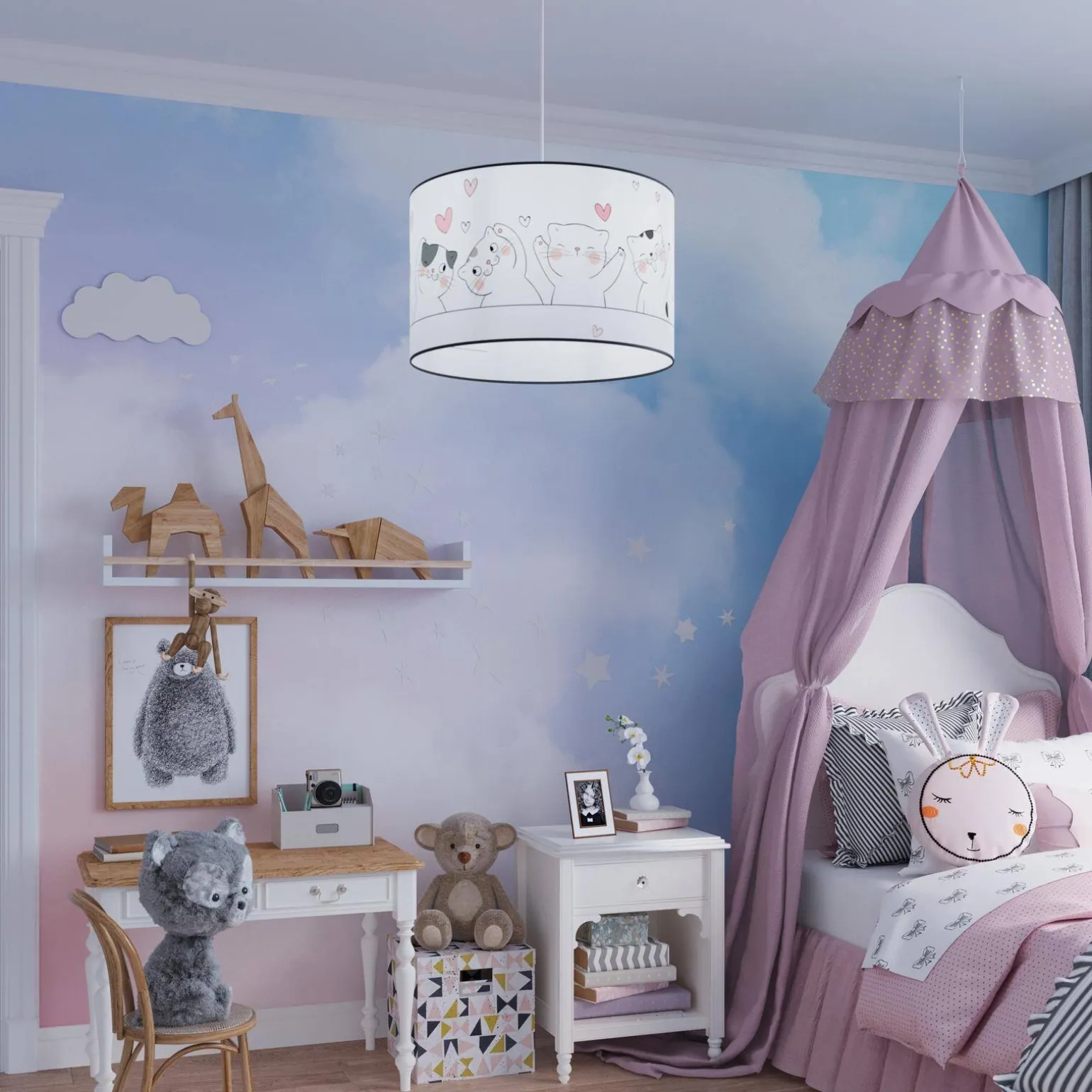 Lampa wisząca do pokoju dziecka bajkowy wzór CAT 30 (SL.1418) - Sollux Lighting