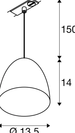 Lampa wisząca do szynoprzewodu 1 fazowego PARA CONE 14 biały/złoty (1008059) - SLV