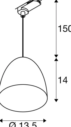 Lampa wisząca do szynoprzewodu 3 fazowego PARA CONE 14 czarny/złoty (1008061) - SLV