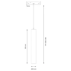 Lampa wisząca do szyny Magnetic track pendant tube 5mm 5W 4000K (ML2157) - Milagro