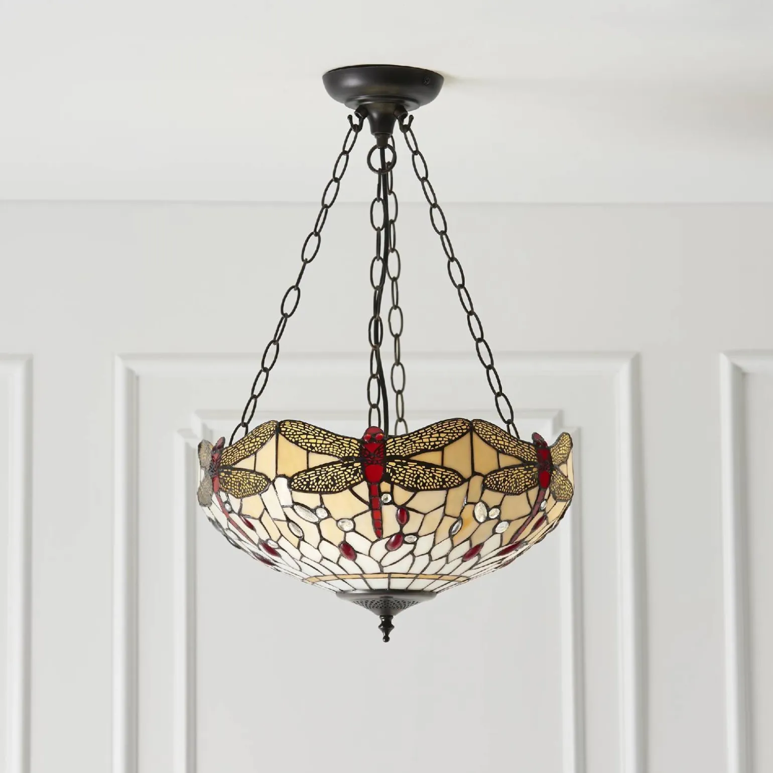Lampa Wisząca Dragonfly beige (70759) Tiffany