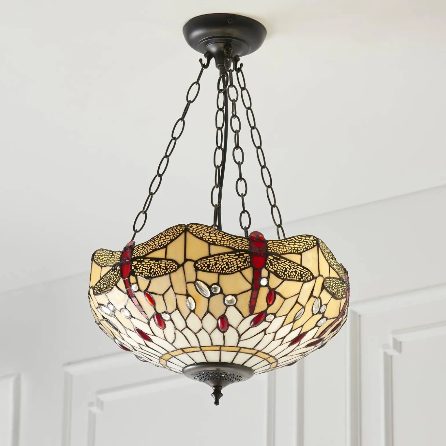 Lampa Wisząca Dragonfly beige (70759) Tiffany