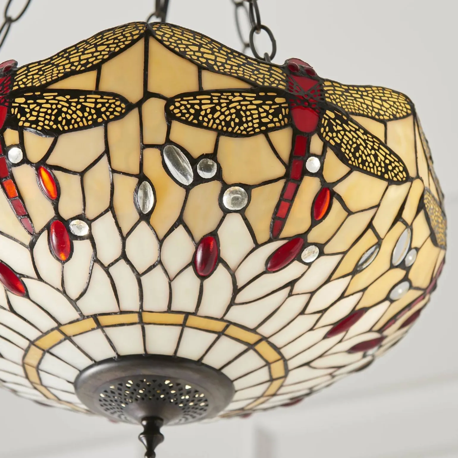 Lampa Wisząca Dragonfly beige (70759) Tiffany