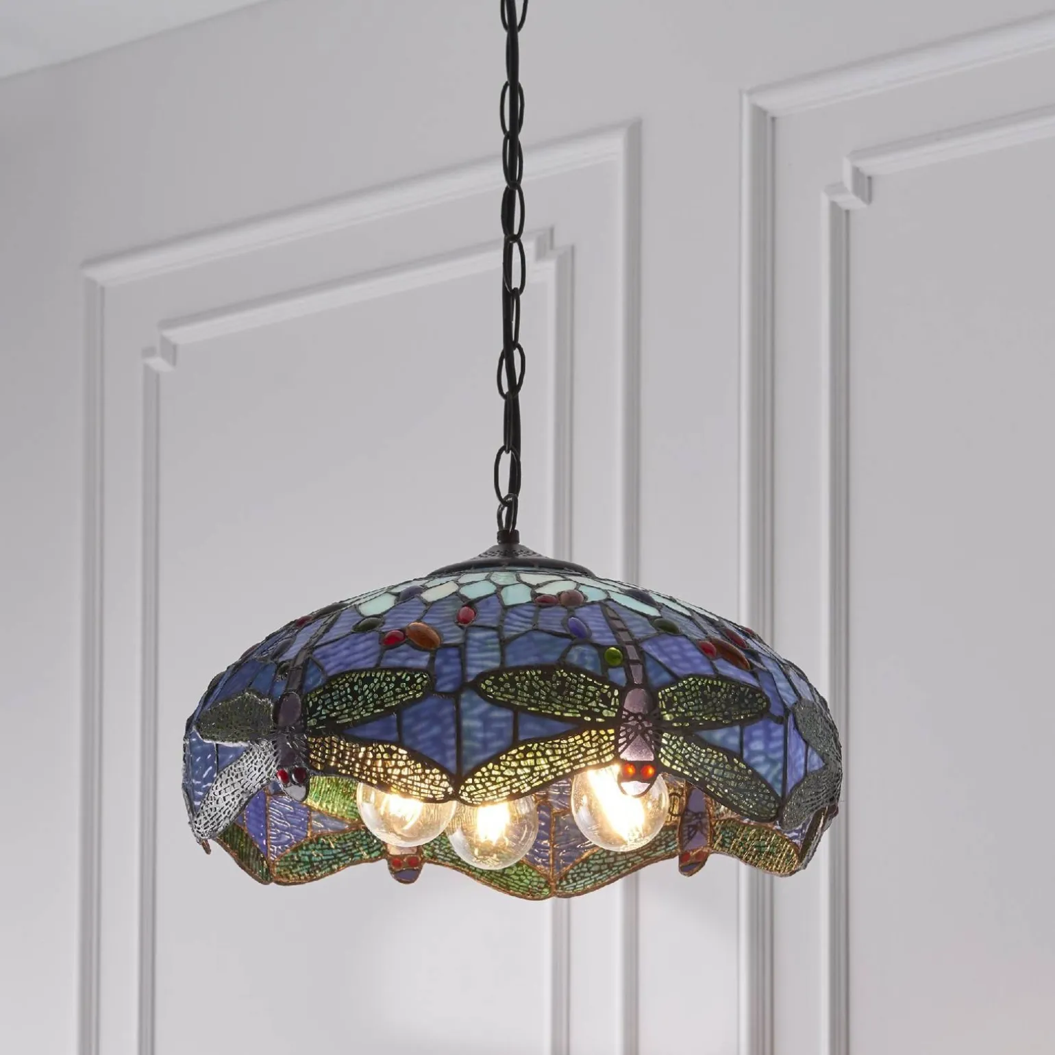 Lampa Wisząca Dragonfly blue (64080) Tiffany