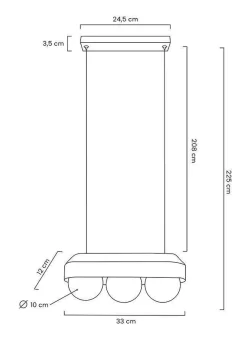 Lampa wisząca DROPS 3 czarna (MSE010100273) - Moosee