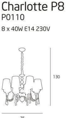 Lampa wisząca duża, CHARLOTTE (P0110) Max light - żyrandol