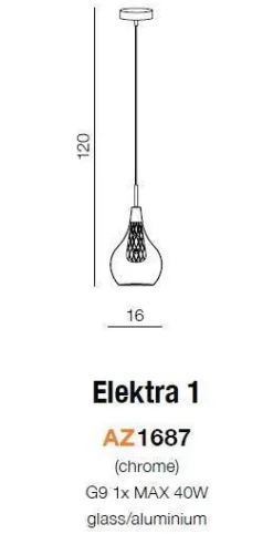 Lampa wisząca ELEKTRA 1 (MD15002028-1A Azzardo) - żyrandol