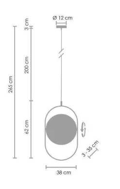 Lampa wisząca ELIPSE -M LED czarna 29 cm (60217A-M) - Step into Design