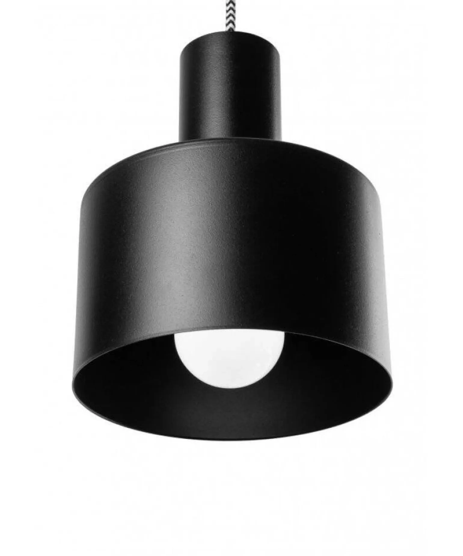 Lampa wisząca Enkel 1 z oplotem poliestrowym czarnym (EN1122P0) - Ummo