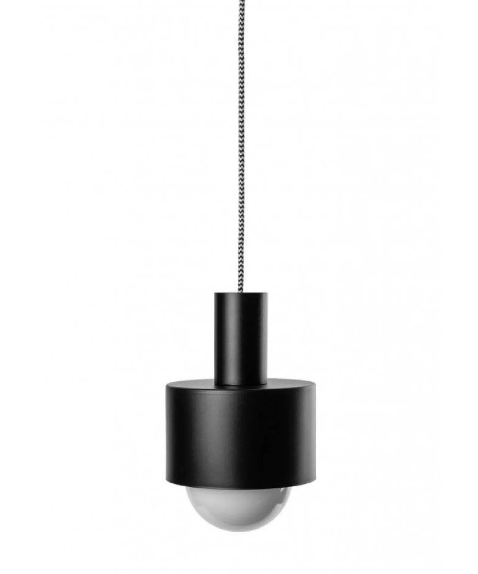 Lampa wisząca Enkel 1 z oplotem poliestrowym czarnym (EN1122P0) - Ummo
