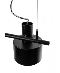 Lampa wisząca Enkel 4 z oplotem poliestrowym czarnym (EN4422P0) - Ummo