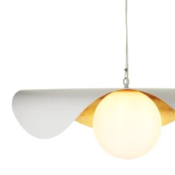 Lampa wisząca ENZO biało złota 80 cm (ST-F22020601-D80 white) - Step into Design