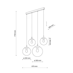 Lampa wisząca ESME biała 4 LISTWA (4790) - TK Lighting