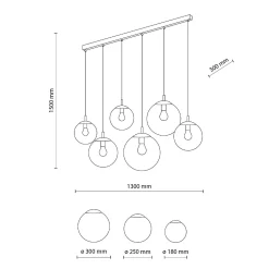 Lampa wisząca ESME GRAPHITE 6 LISTWA (5383) - TK Lighting
