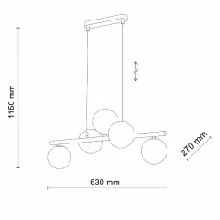 Lampa wisząca ESTERA BLACK 5 PŁ (6707) - TK Lighting