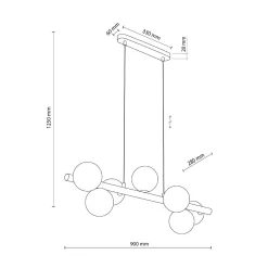Lampa wisząca ESTERA WOOD ORZECH 7 PŁ (10272) - TK Lighting