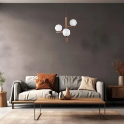 Lampa wisząca ESTERA WOOD ORZECH 3 PŁ (10271) - TK Lighting