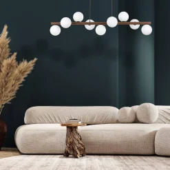 Lampa wisząca ESTERA WOOD ORZECH 9 PŁ (10273) - TK Lighting
