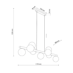Lampa wisząca ESTERA WOOD ORZECH 9 PŁ (10273) - TK Lighting