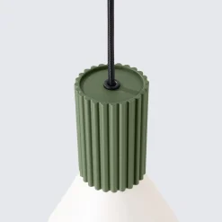 Lampa wisząca ESTRIA 1 beżowa/zielona oliwka (SL.1872) - Sollux Lighting