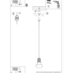 Lampa wisząca ESTRIA 1 biała/ultramaryna (SL.1874) - Sollux Lighting