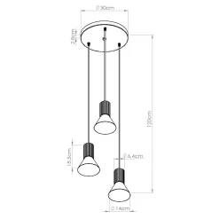 Lampa wisząca ESTRIA 3P beżowa (SL.1871) - Sollux Lighting
