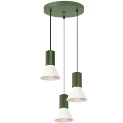 Lampa wisząca ESTRIA 3P beżowa/zielona oliwka (SL.1873) - Sollux Lighting