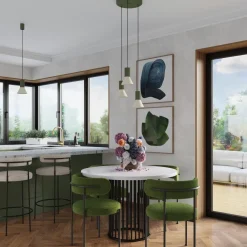 Lampa wisząca ESTRIA 3P beżowa/zielona oliwka (SL.1873) - Sollux Lighting