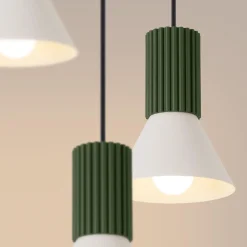 Lampa wisząca ESTRIA 3P beżowa/zielona oliwka (SL.1873) - Sollux Lighting