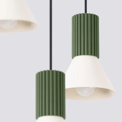 Lampa wisząca ESTRIA 3P beżowa/zielona oliwka (SL.1873) - Sollux Lighting