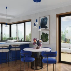 Lampa wisząca ESTRIA 3P biała/ultramaryna (SL.1875) - Sollux Lighting