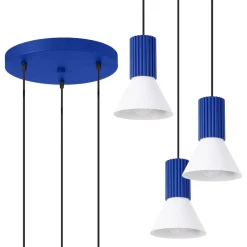 Lampa wisząca ESTRIA 3P biała/ultramaryna (SL.1875) - Sollux Lighting