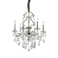 Lampa wisząca GIOCONDA SP6 kol. srebrny (044927) Ideal Lux - żyrandol