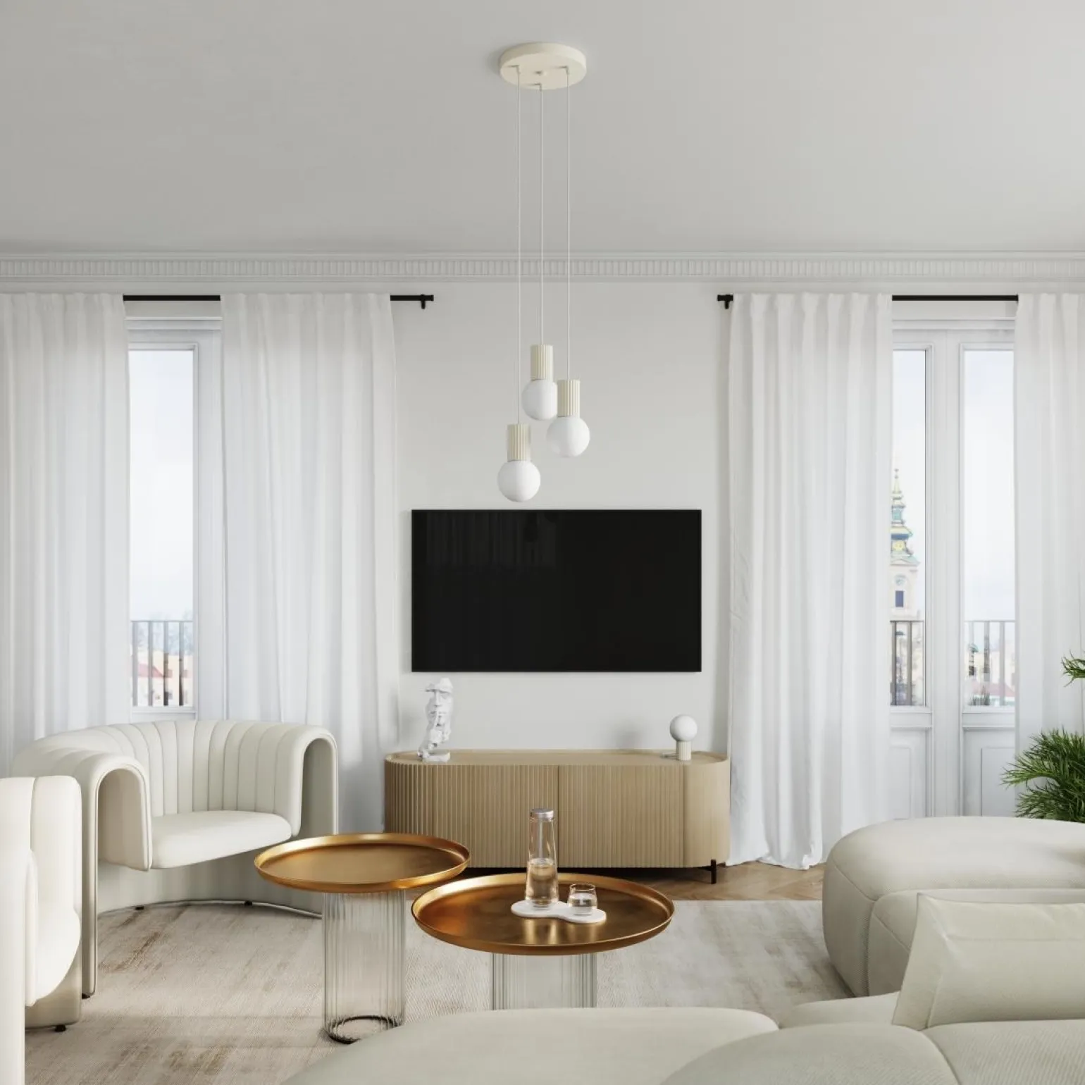 Lampa wisząca HALO 1 beżowa (SL.1719) - Sollux Lighting