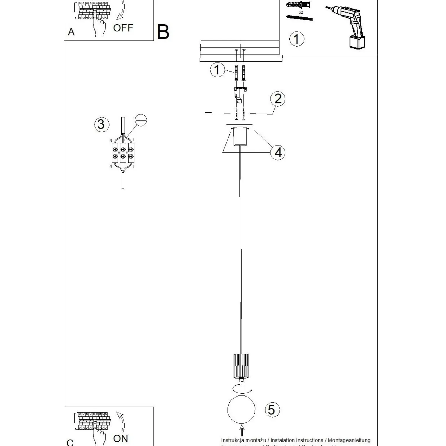 Lampa wisząca HALO 1 ochra czerwona (SL.1729) - Sollux Lighting