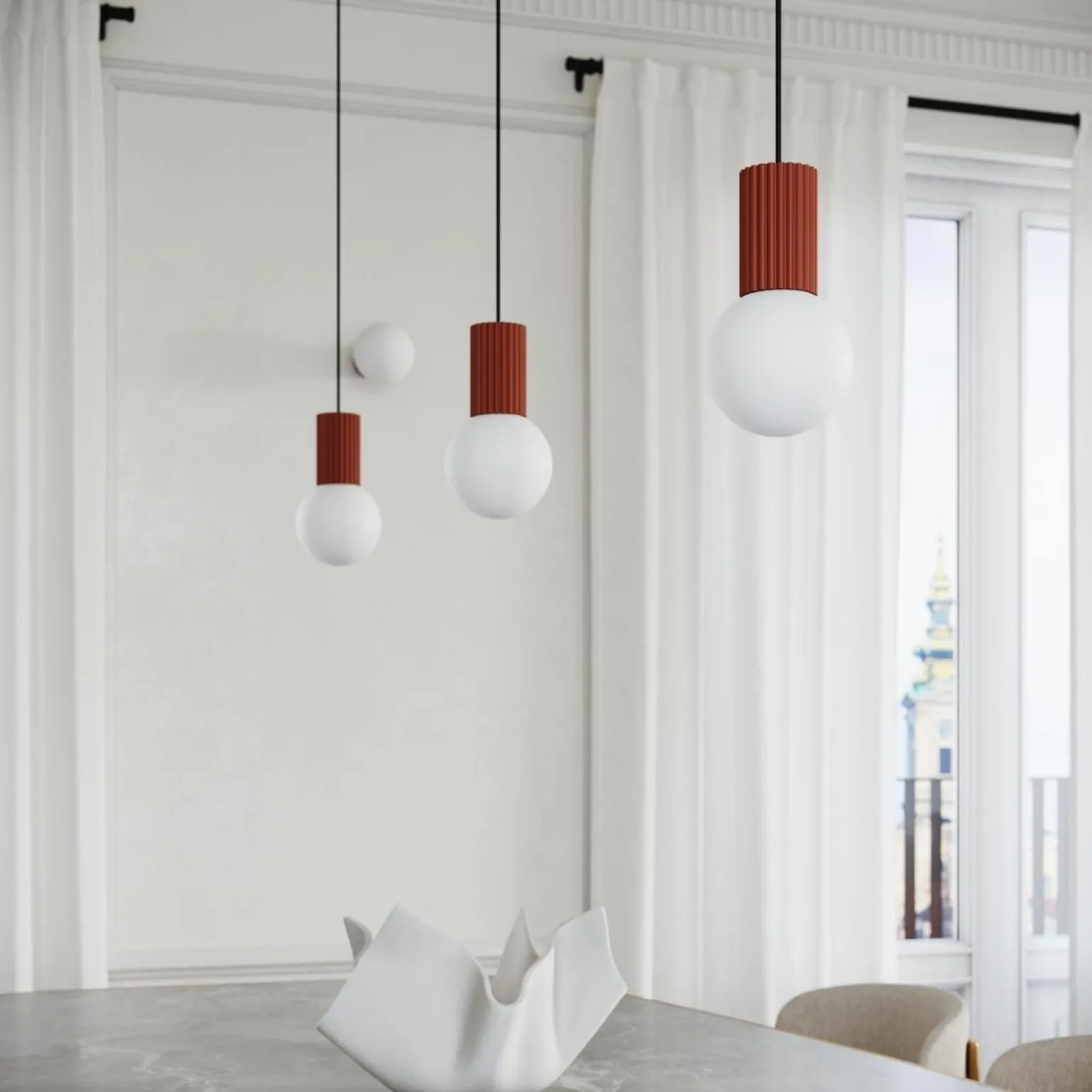 Lampa wisząca HALO 1 ochra czerwona (SL.1729) - Sollux Lighting