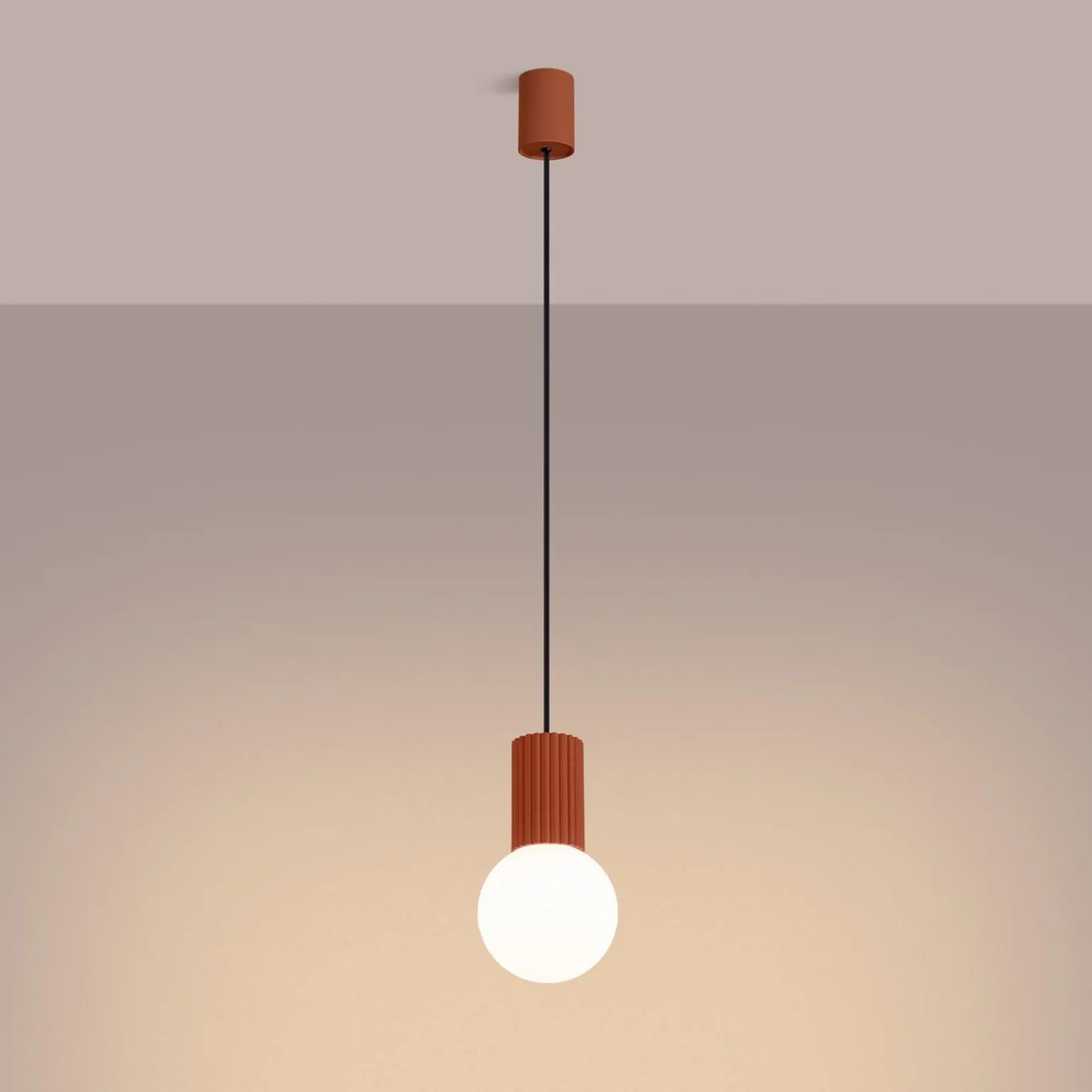 Lampa wisząca HALO 1 ochra czerwona (SL.1729) - Sollux Lighting