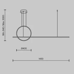 Lampa wisząca Halo (MOD247PL-L49BK) - Maytoni