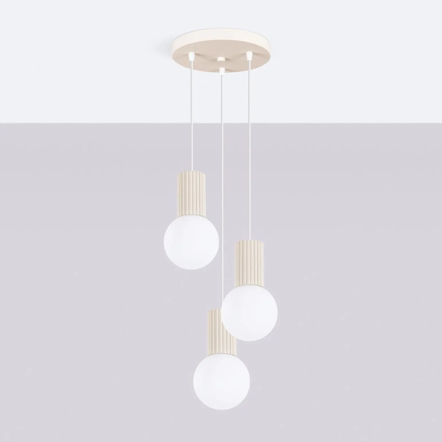 Lampa wisząca HALO 3P beżowa (SL.1720) - Sollux Lighting