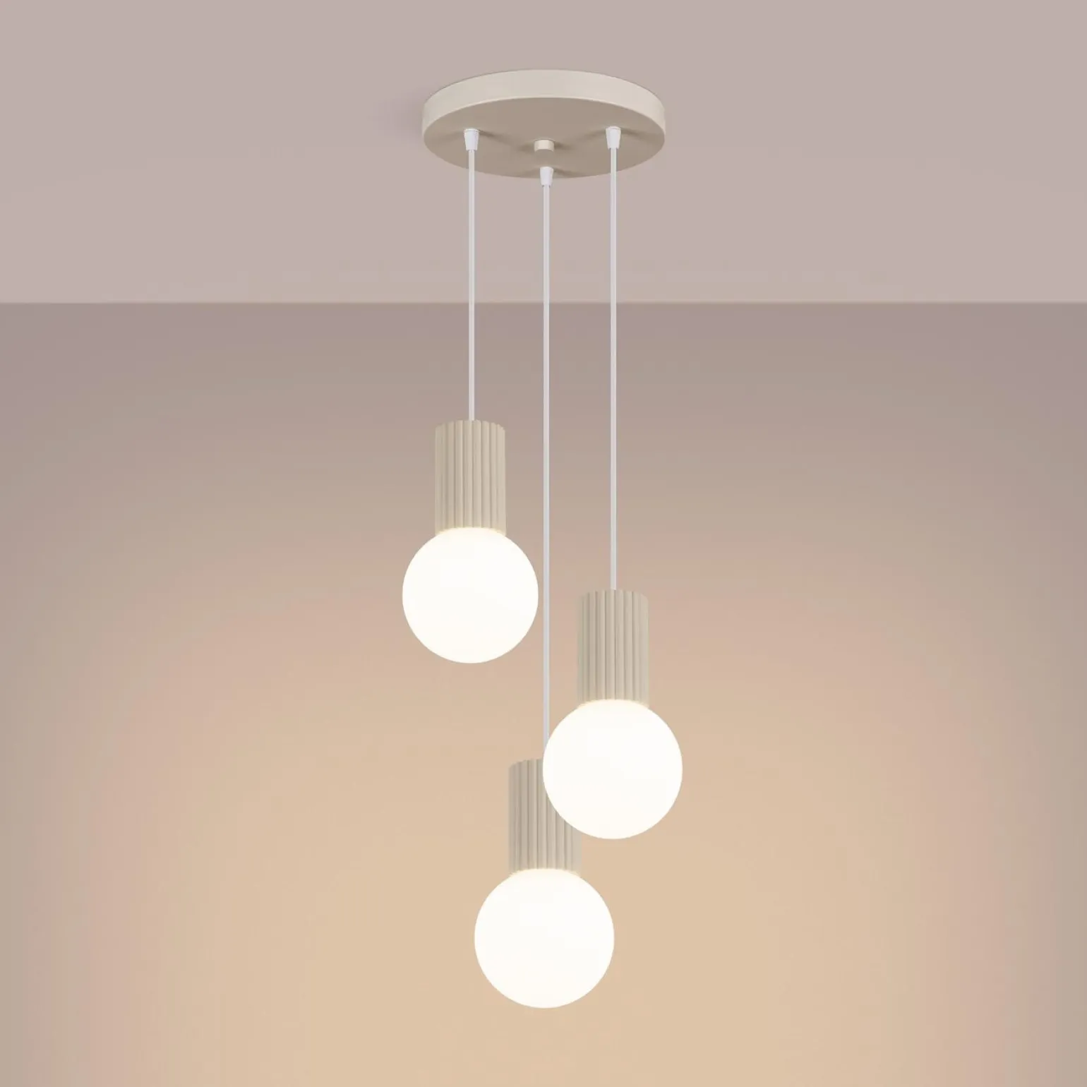 Lampa wisząca HALO 3P beżowa (SL.1720) - Sollux Lighting