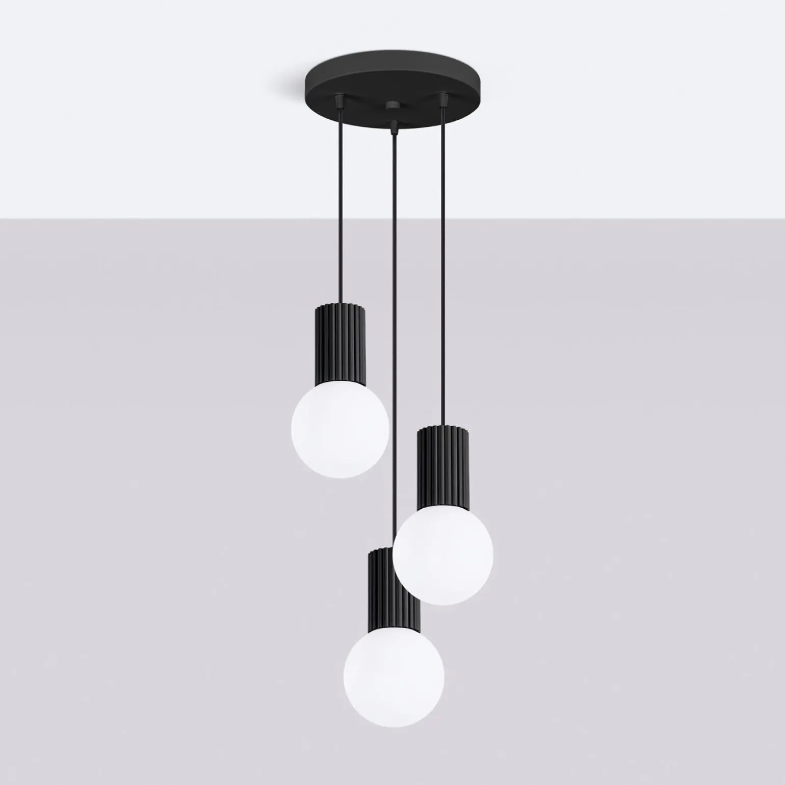 Lampa wisząca HALO 3P czarna (SL.1715) - Sollux Lighting