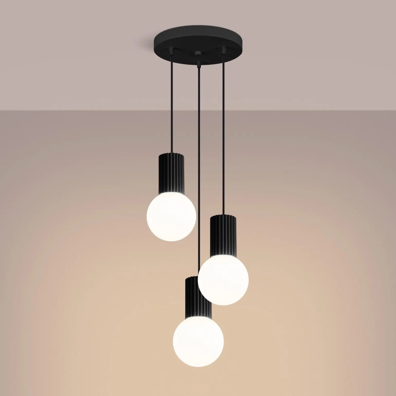 Lampa wisząca HALO 3P czarna (SL.1715) - Sollux Lighting