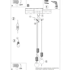 Lampa wisząca HALO 3P mocca (SL.1735) - Sollux Lighting
