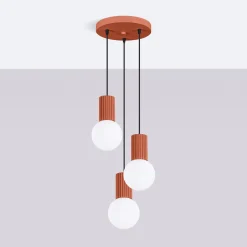 Lampa wisząca HALO 3P ochra czerwona (SL.1730) - Sollux Lighting