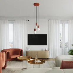 Lampa wisząca HALO 3P ochra czerwona (SL.1730) - Sollux Lighting